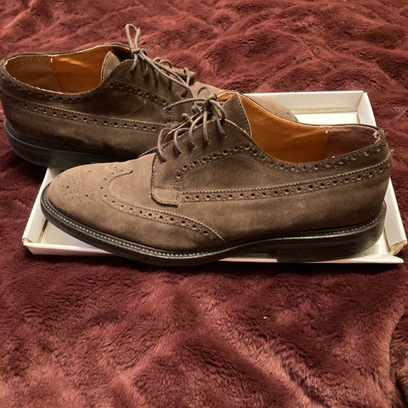 J.Crew men brown suede wingtip Oxford shoe. Size 13 - Picture 4 of 10